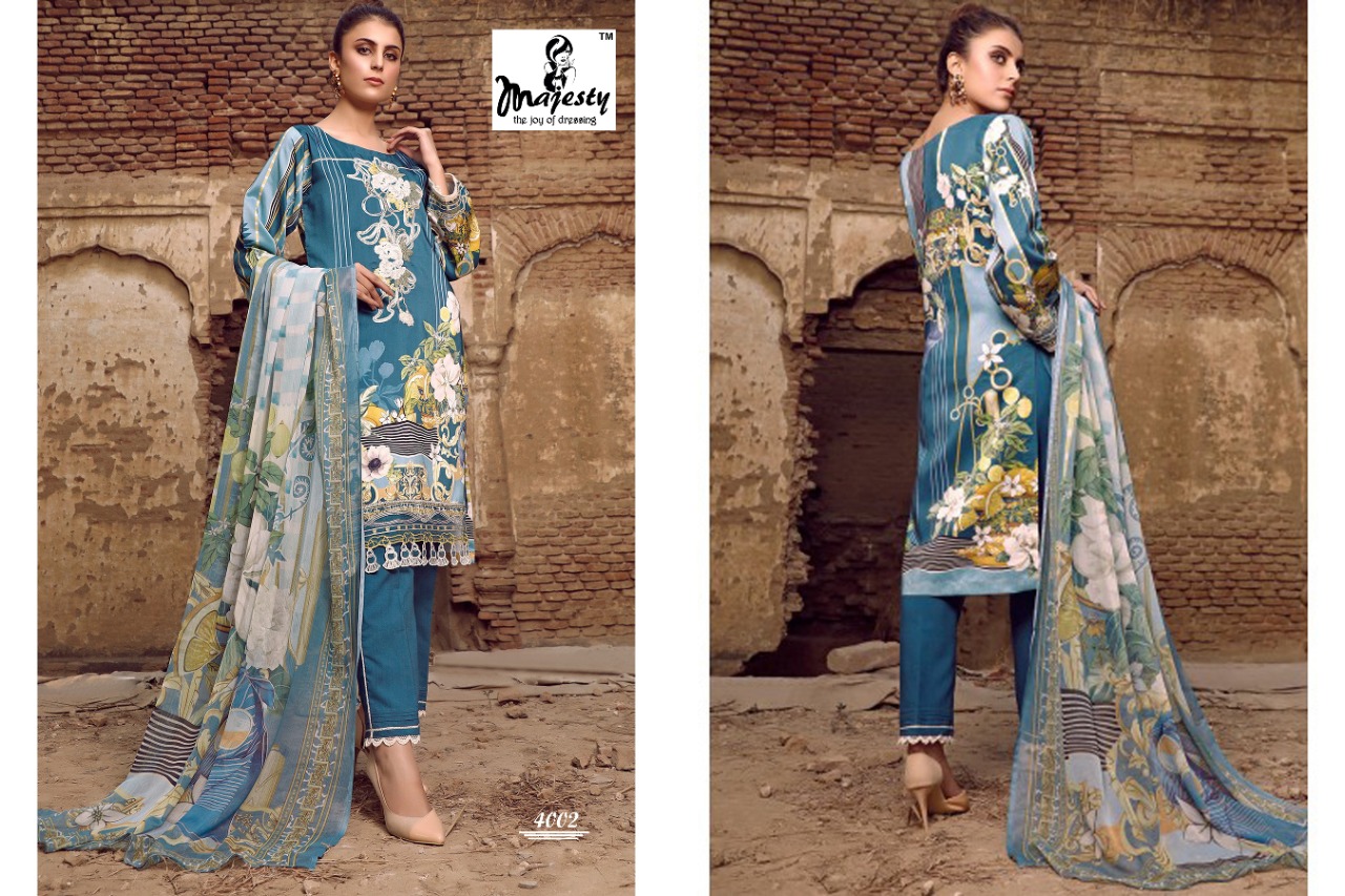 Firdous Vol-04 Lawn Collection Of Dress Material By Majesty At Wholesale Rate In Surat