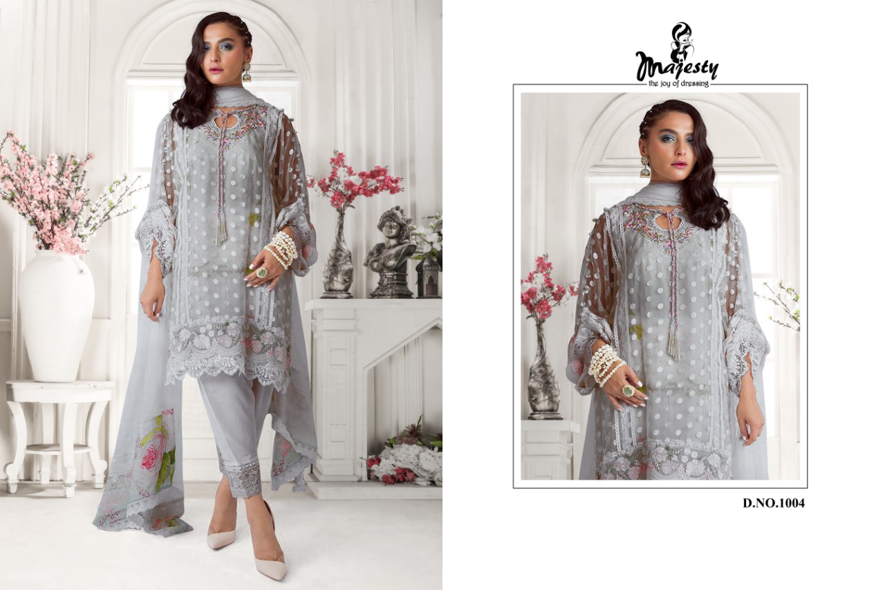 Majesty Presents Noory Net With Embroidery Pakistani Dress Collection Wholesale Rate In Surat