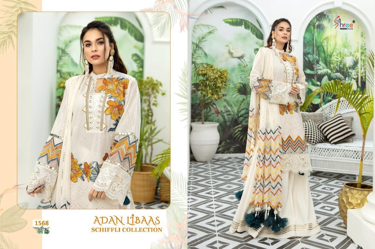Shree Fabs Presents  Adan Libaas Schiffli Collection  Wholesale Rate In Surat