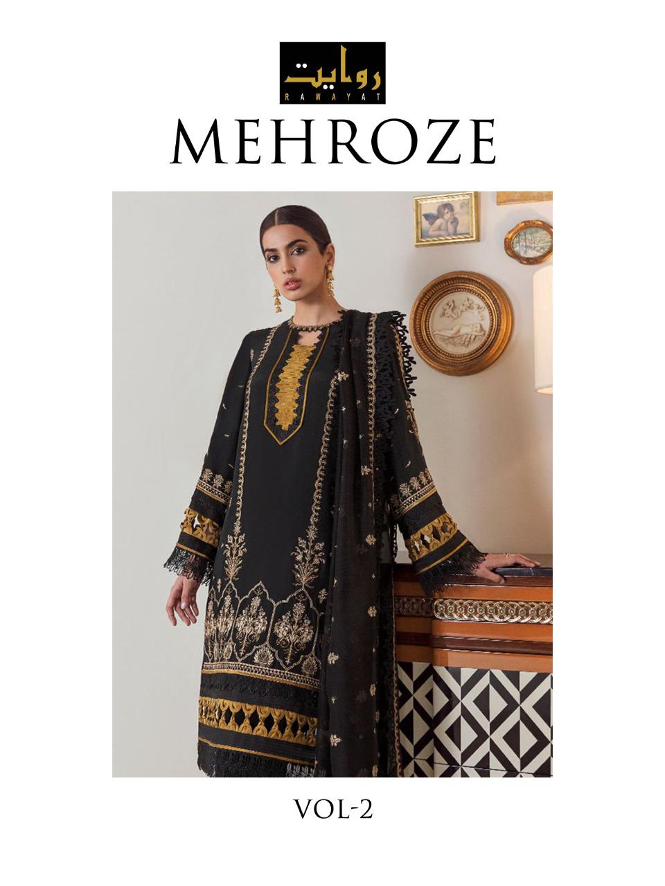 Mehroze Vol-02 Collection Of Pakistani Concept Salwar Suits By Rawayat At Wholesale Rate In Surat