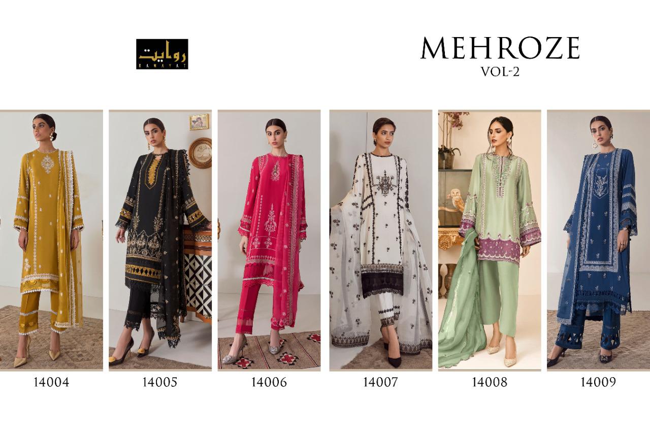 Mehroze Vol-02 Collection Of Pakistani Concept Salwar Suits By Rawayat At Wholesale Rate In Surat