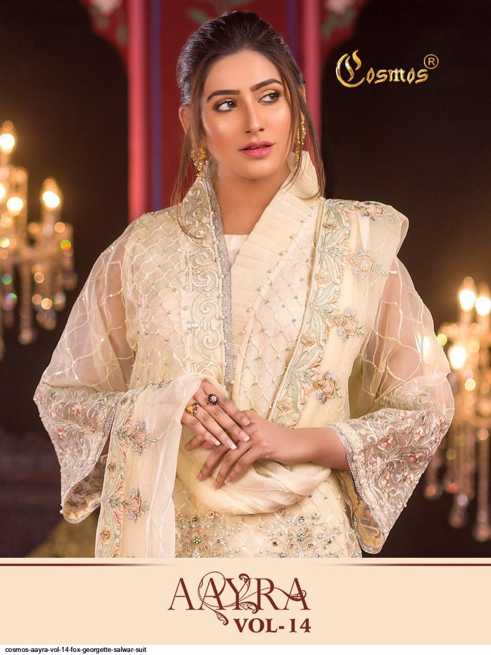 Cosmos Presents  Aayra Vol 14 Fox Georgette Salwar Suit Wholesale Rate In Surat