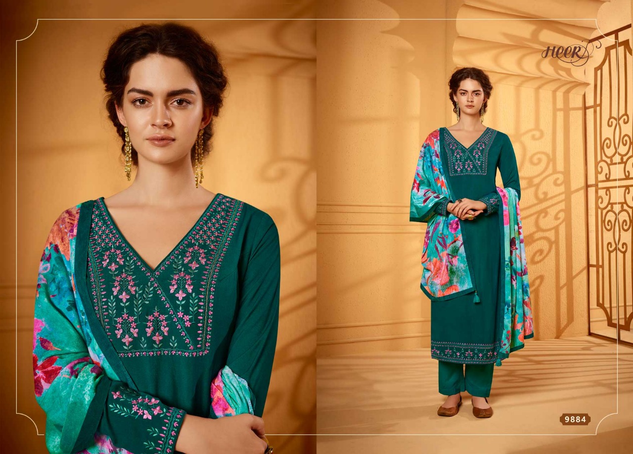 Kimora Fashion Presents  Velvet Heer-5  9881-9888 Series Designer Dress Material Wholesale Rate  In Surat