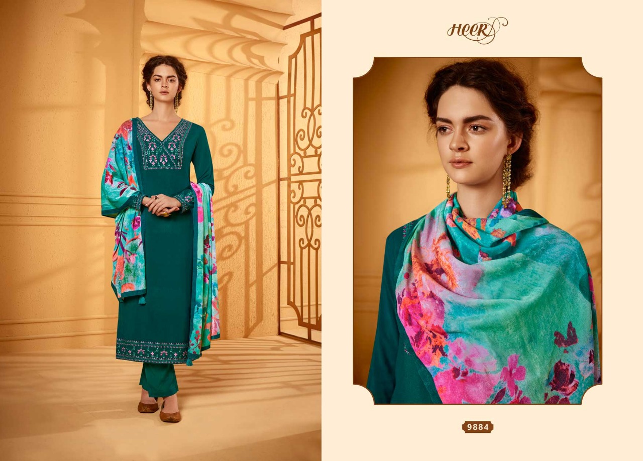 Kimora Fashion Presents  Velvet Heer-5  9881-9888 Series Designer Dress Material Wholesale Rate  In Surat