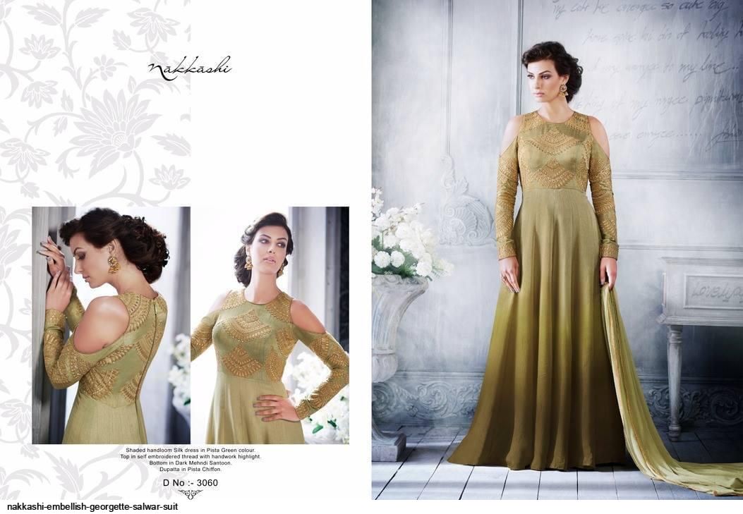 Nakkashi Presnets  Embellish Georgette Salwar Suit Wholkesale Rate In Surat