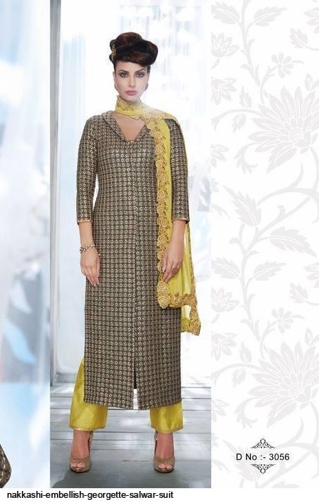 Nakkashi Presnets  Embellish Georgette Salwar Suit Wholkesale Rate In Surat