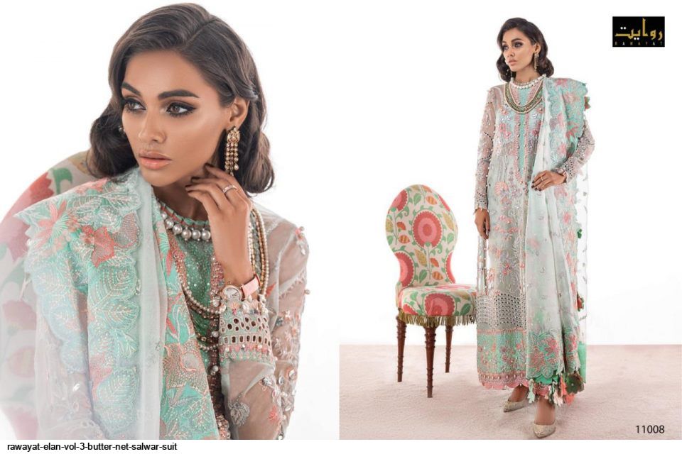Rawayat Presents  Elan Vol 3 Butter Net Salwar Suit Wholesale Rate In Surat