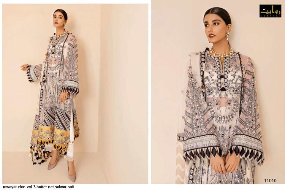 Rawayat Presents  Elan Vol 3 Butter Net Salwar Suit Wholesale Rate In Surat