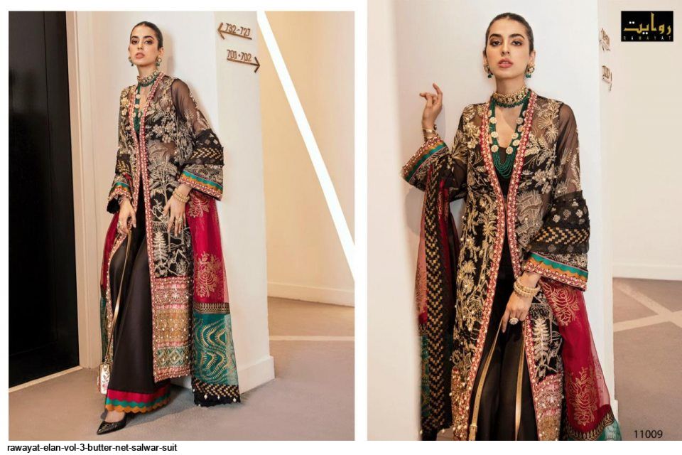 Rawayat Presents  Elan Vol 3 Butter Net Salwar Suit Wholesale Rate In Surat