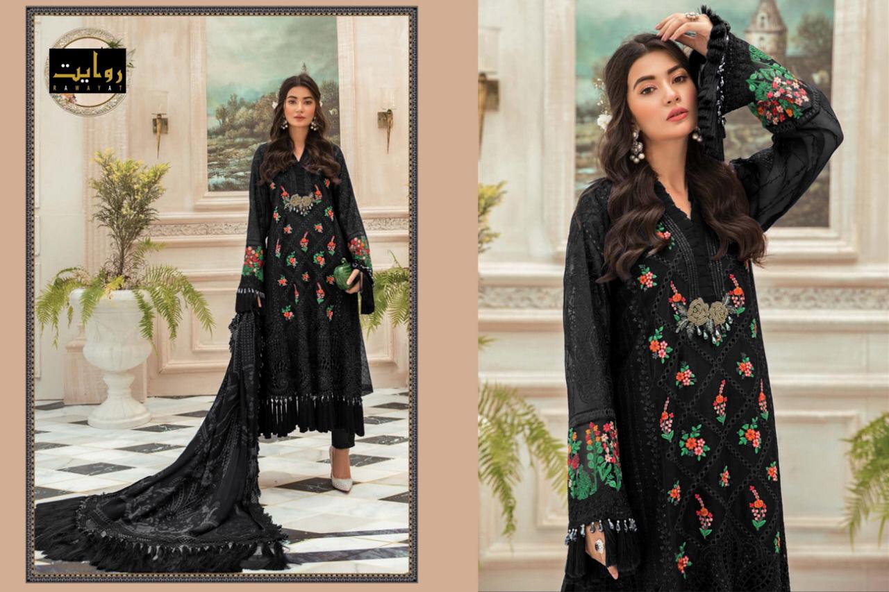 Rawayat Presents  Maria B Chiffon Eid (colors) Collection 2020 Georgette Attractive Embroidery Dress Material Catalog Wholesale Rate In Surat