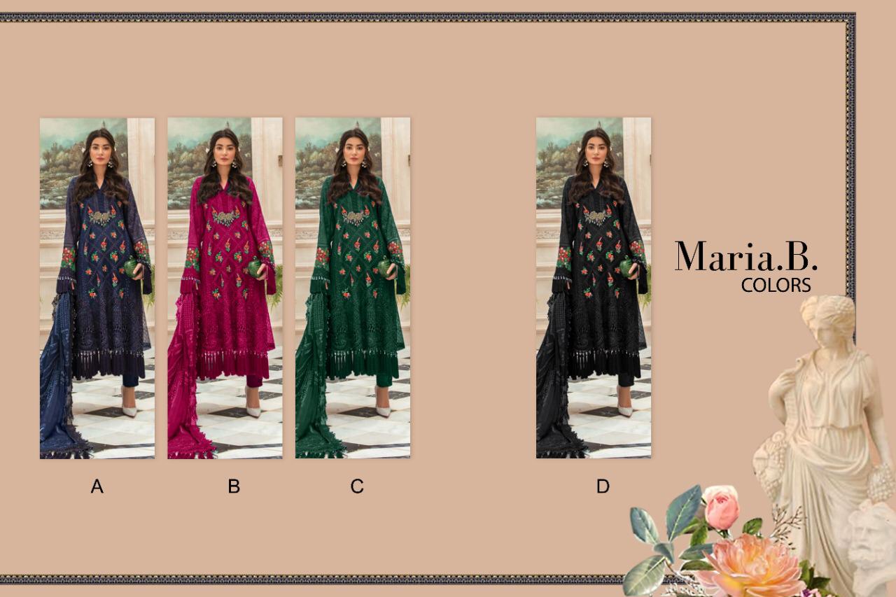 Rawayat Presents  Maria B Chiffon Eid (colors) Collection 2020 Georgette Attractive Embroidery Dress Material Catalog Wholesale Rate In Surat