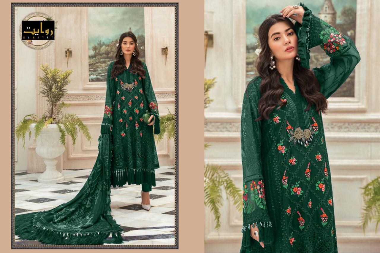 Rawayat Presents  Maria B Chiffon Eid (colors) Collection 2020 Georgette Attractive Embroidery Dress Material Catalog Wholesale Rate In Surat