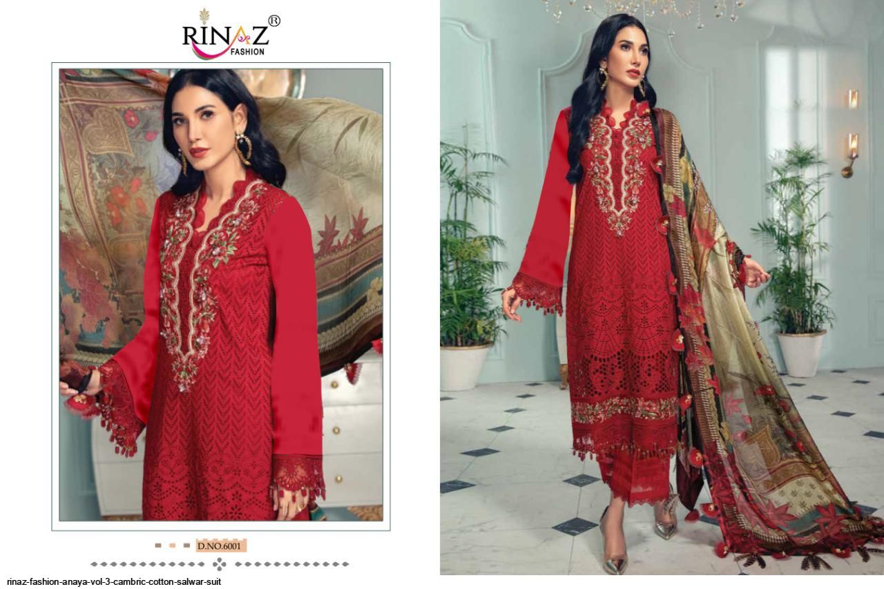 Rinaz Fashion Presents  Anaya Vol 3 Cambric Cotton Salwar Suit Wholesale Rate In Surat