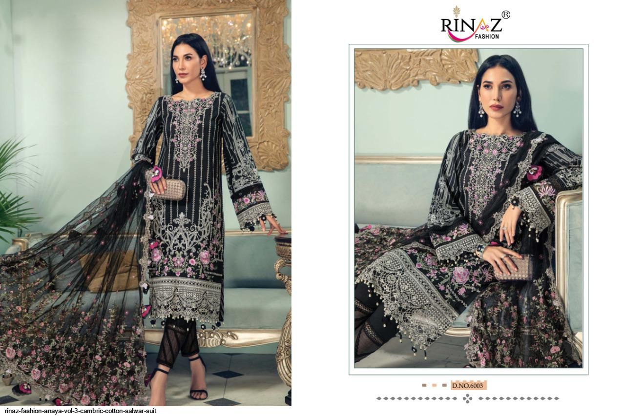 Rinaz Fashion Presents  Anaya Vol 3 Cambric Cotton Salwar Suit Wholesale Rate In Surat