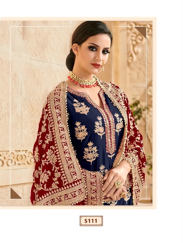 Shree Fab Presants Mutiyaar Gold Designer Faux Georgette Heavy Embroidery Work Suits Collection At Wholesale Rate In Surat