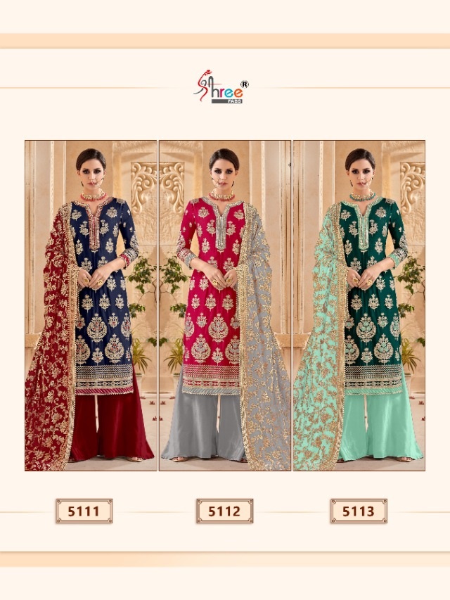 Shree Fab Presants Mutiyaar Gold Designer Faux Georgette Heavy Embroidery Work Suits Collection At Wholesale Rate In Surat