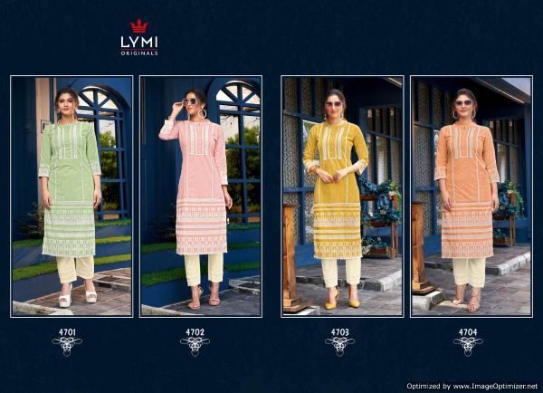 Lymi Presnets Look Well Pure Cotton Exclusive Kurti With Pant Catalog Wholesale Rate In Surat