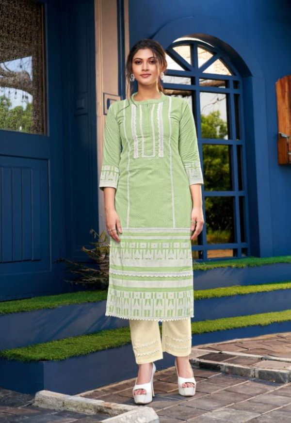 Lymi Presnets Look Well Pure Cotton Exclusive Kurti With Pant Catalog Wholesale Rate In Surat
