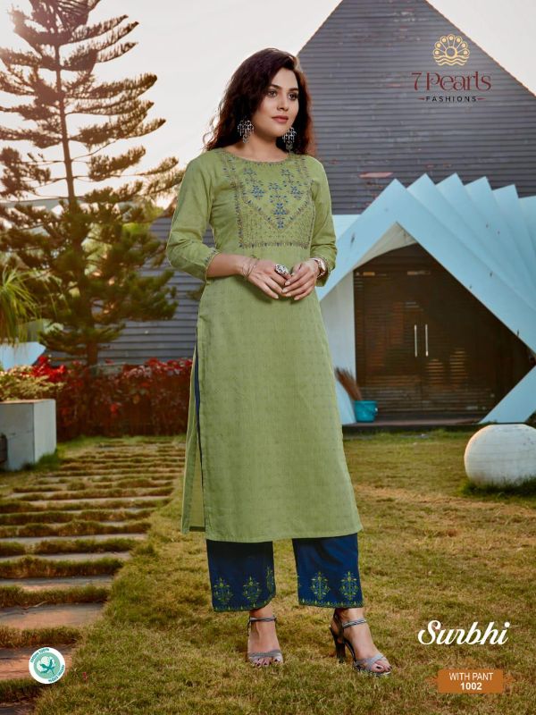 7 Pearls Presnets  Surbhi Pure Cotton Kurti With Pant For Girls Collection Wholesale Rate In Surat
