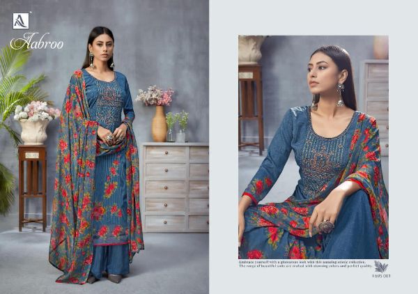 Alok Suit Presnets Aabroo French Crape Casual Wear Lowest Price Salwar Kameez Wholesale Rate In Surat