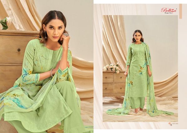 Belliza Designer Presnets  Rukhsar Cotton Linen Dress With 3 Mtr Bottom Collection Wholesale Rate In Surat