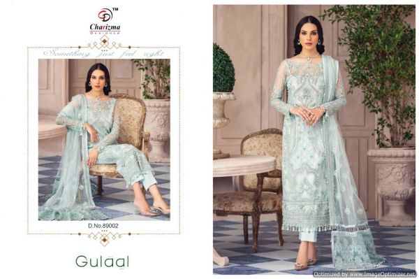 Charizma Present Gulaal Heavy Net Embroidery Pakistani Salwar Kameez Wholesale Rate In Surat