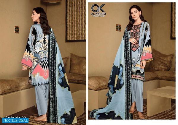 Gul Ahmed Presnets  Al Karam Vol 1 Lawn Kesariya Printed Pakistani Dress Material Wholesale Rate In Surat