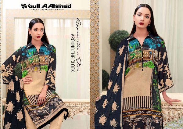Gul Ahmed Presents Gul Ahmad Vol 6 Lawn Collection Printed Ladies Suits Wholesale Rate In Surat