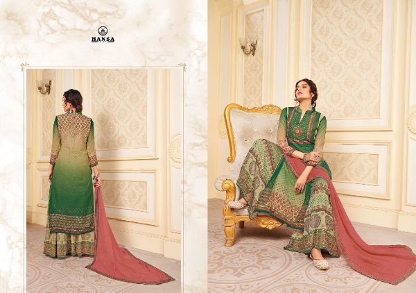 Hansa Presnets Era Georgette Digital Print Party And Festival Wear Salwar Suits Wholesale Rate In Surat