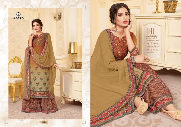 Hansa Presnets Era Georgette Digital Print Party And Festival Wear Salwar Suits Wholesale Rate In Surat