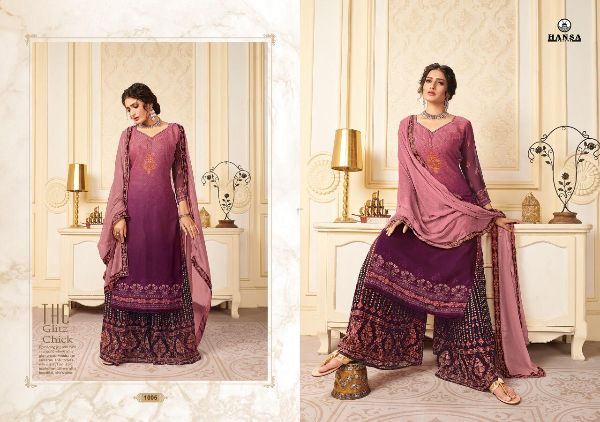 Hansa Presnets Era Georgette Digital Print Party And Festival Wear Salwar Suits Wholesale Rate In Surat