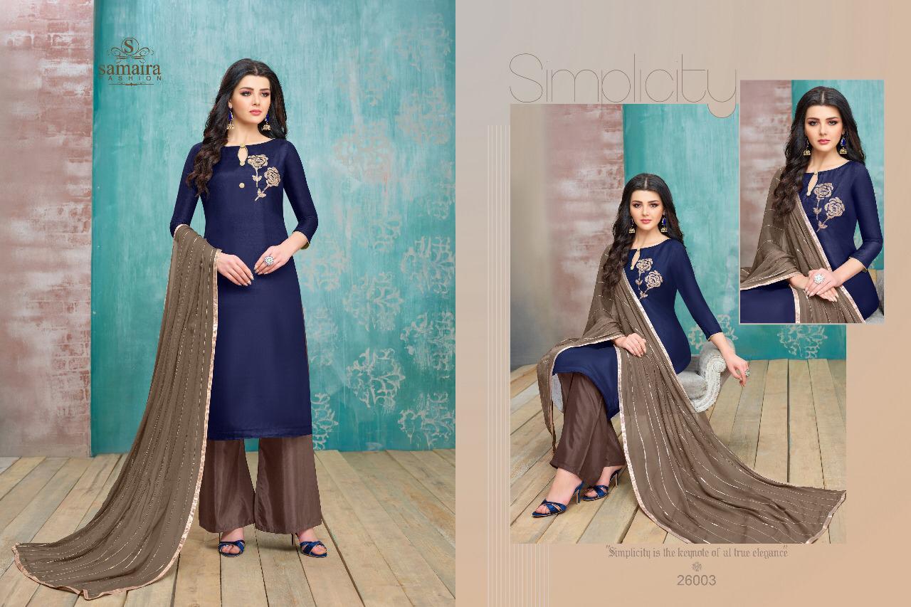 Samaira Fashion Presents  Mario Catalog Upada Silk With Embroidery Work Punjabi Suits Collection Wholesale Rate