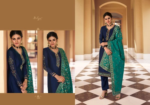 Lt Nitya Presnets  Vol 166 Satin Georgette Eid Special Designer Fancy Suits Wholesale Rate In Surat