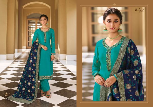 Lt Nitya Presnets  Vol 166 Satin Georgette Eid Special Designer Fancy Suits Wholesale Rate In Surat