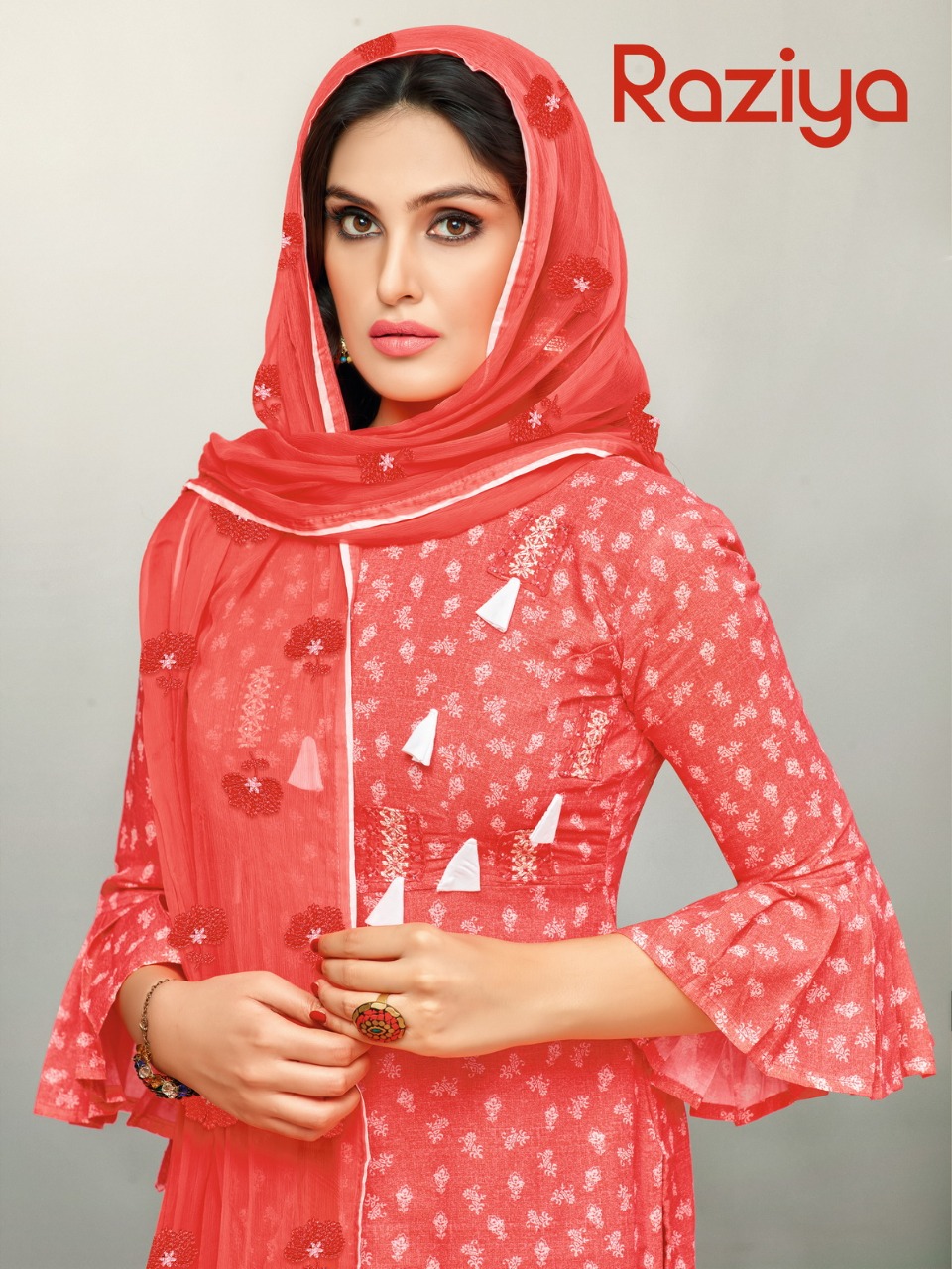 Moof Fashion Presnets  Raziya Cotton Satin Summer Wear Latest Salwar Suit Collection Wholesale Rate In Surat