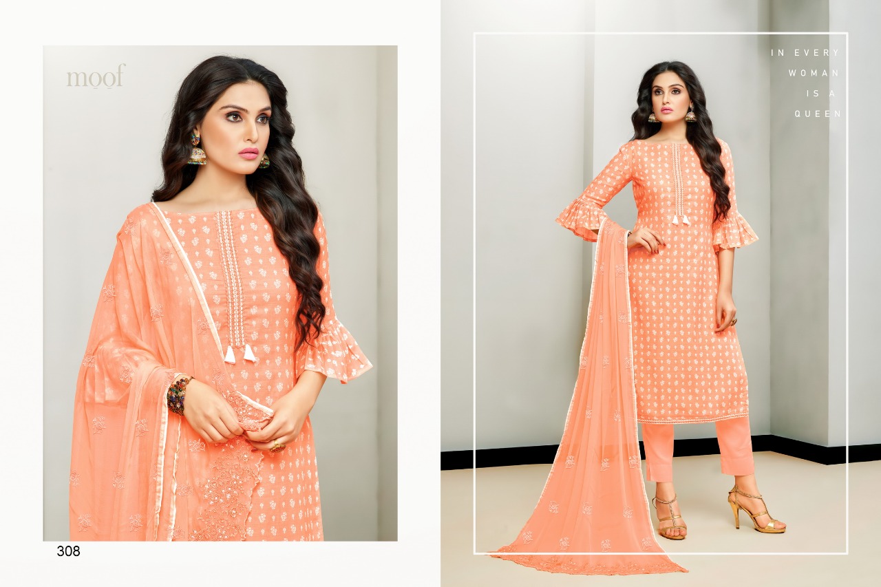 Moof Fashion Presnets  Raziya Cotton Satin Summer Wear Latest Salwar Suit Collection Wholesale Rate In Surat