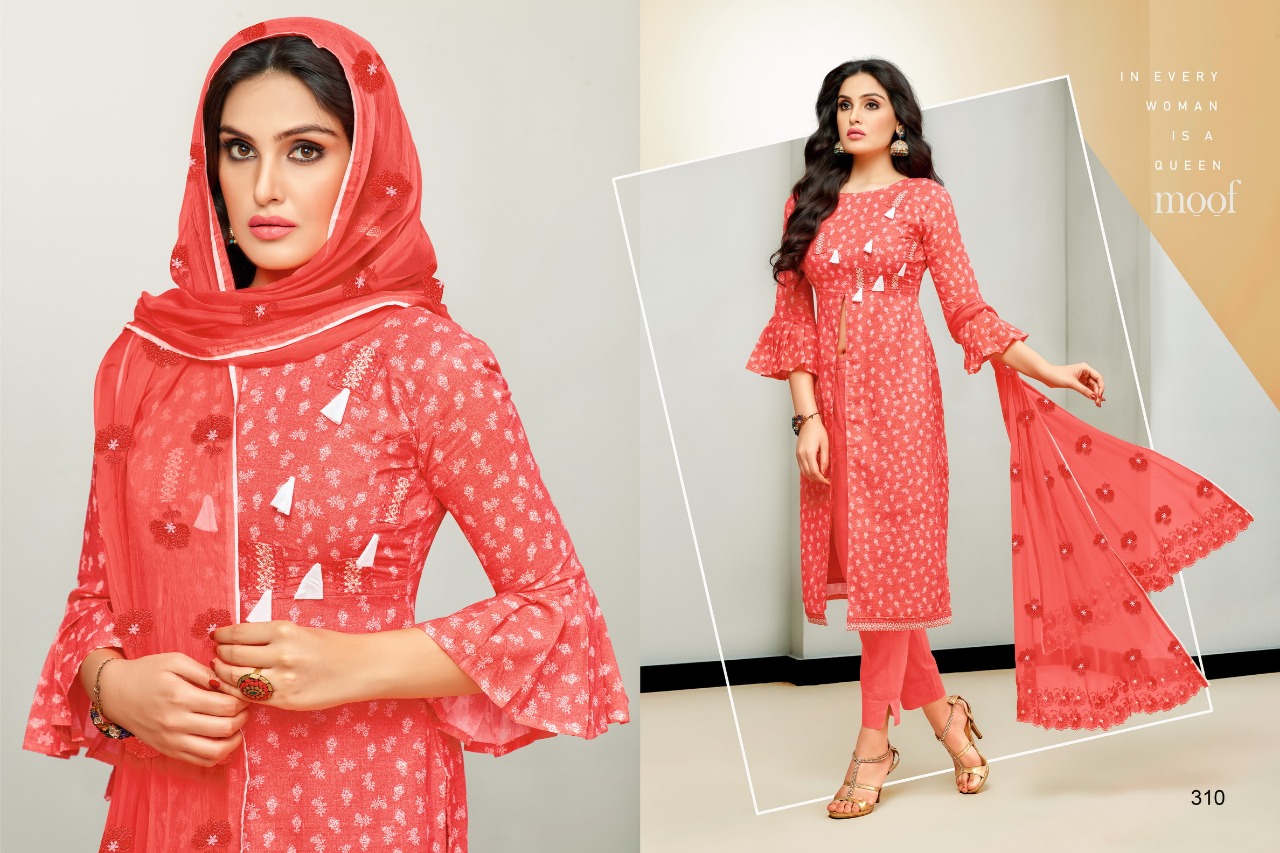 Moof Fashion Presnets  Raziya Cotton Satin Summer Wear Latest Salwar Suit Collection Wholesale Rate In Surat