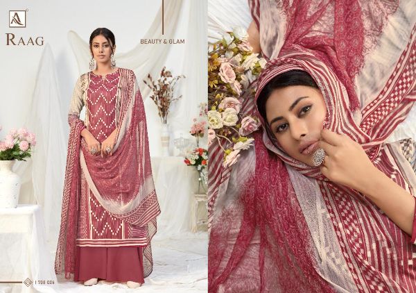 Alok Suits Presents  Raag Pure Jam Digital Printed Salwar Kameez Wholesale Rate In Surat