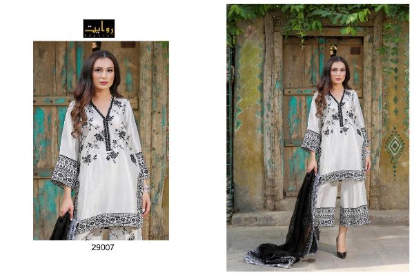 Rawayat Fashion Presents Zaha Lawn Collection 2021 Pure Cotton With Embroidery Work Pakistani Style Salwar Kameez Wholesale Rate In  Surat