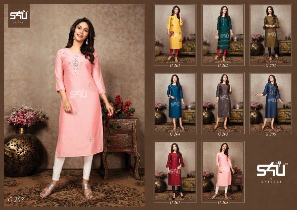 S4u Shivali Presents Glamour Vol 2 Chinon Silk Comfortable Look Kurti Wholesale Rate  In Surat