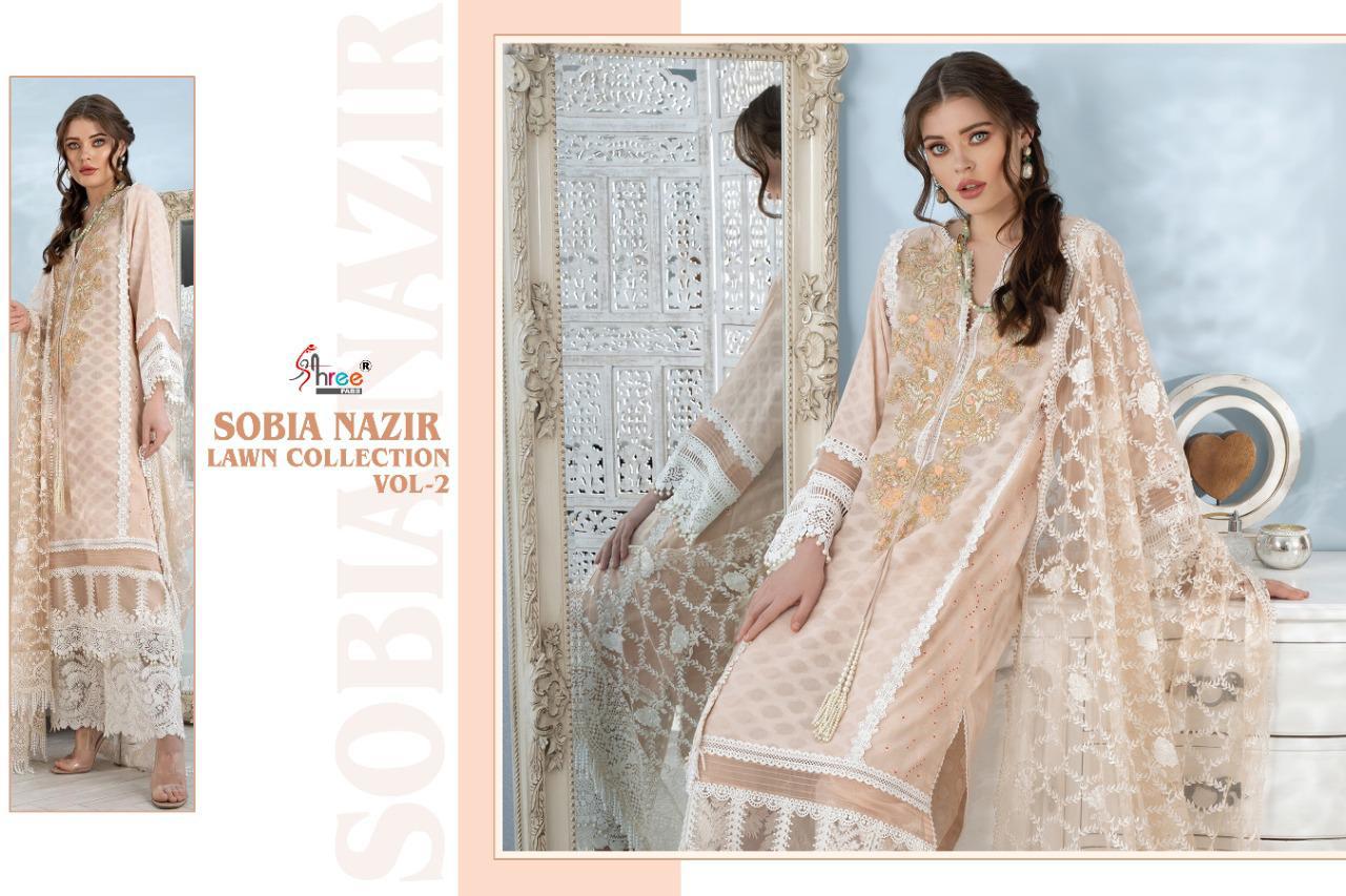 Shree Fab Presents  Sobia Nazir Lawn Collection Vol 2 Pure Lawn Cotton With Exclusive Embroidery Work Pakistani Suits Wholesale Rate In Surat