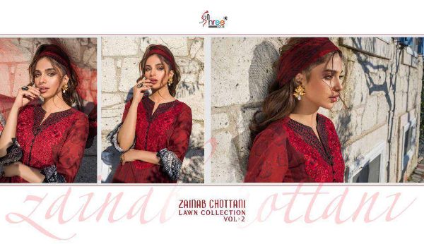 Shree Fabs  Presnets Zainab Chottani Lawn Collection Vol-2 Salwar Suit Wholesale Rate In Surat