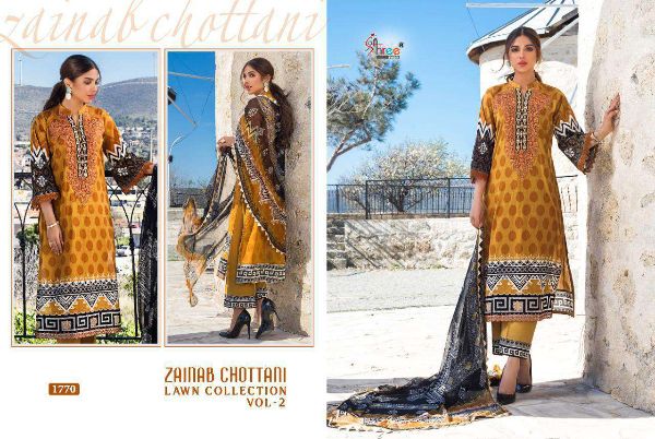 Shree Fabs  Presnets Zainab Chottani Lawn Collection Vol-2 Salwar Suit Wholesale Rate In Surat