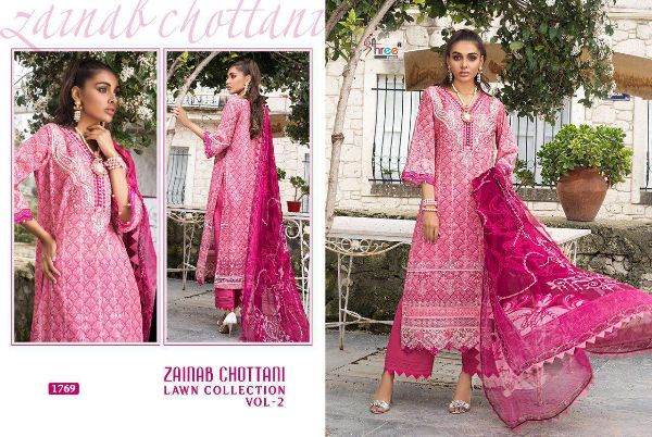 Shree Fabs  Presnets Zainab Chottani Lawn Collection Vol-2 Salwar Suit Wholesale Rate In Surat