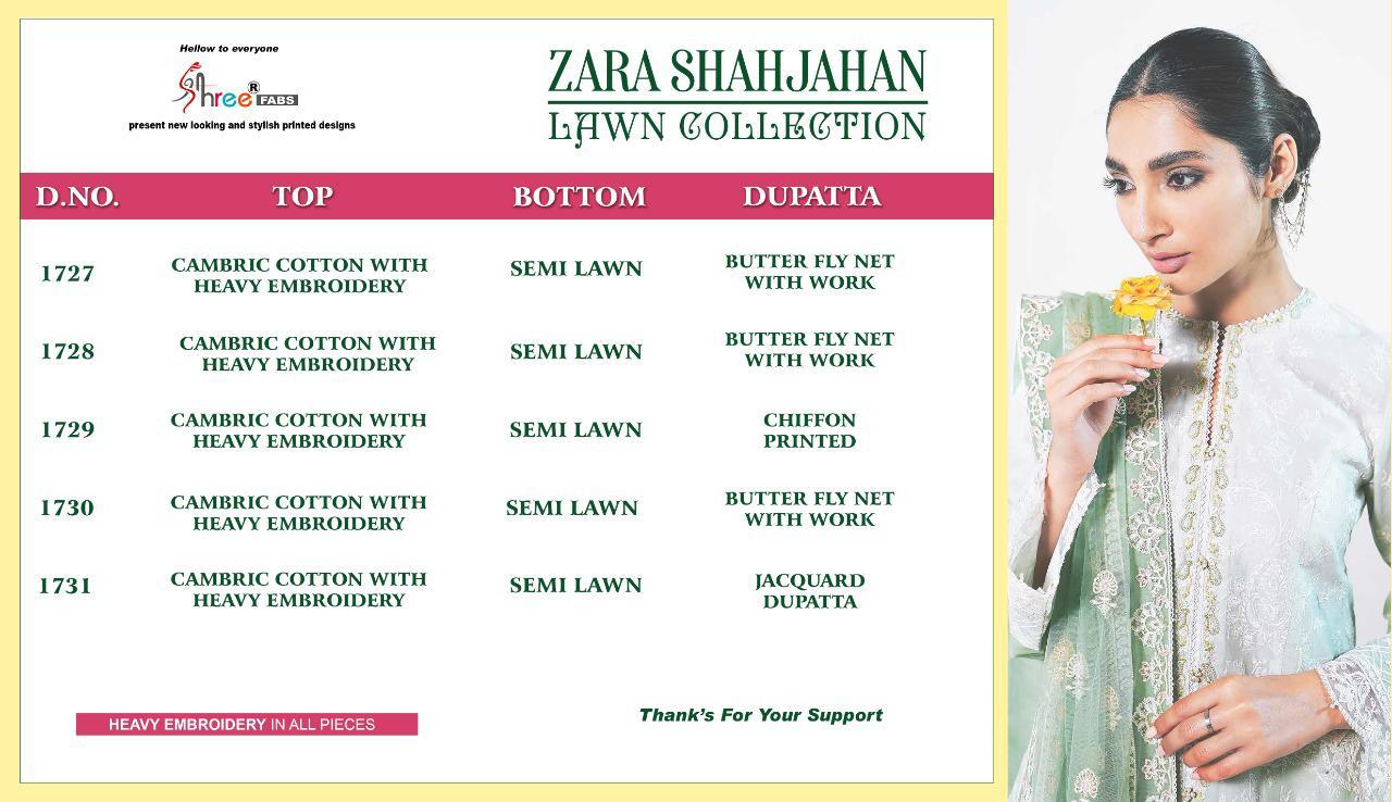 Shree Fabs Presents Zara Shehzan Lawn Collection Wholesale Rate In Surat