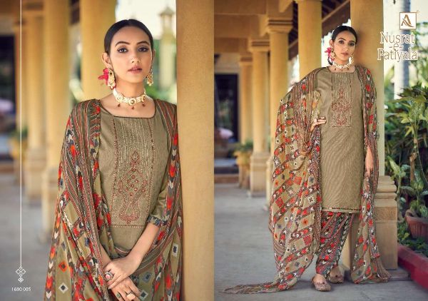 Alok Presnets  Nusrat E Patiyala Pure Jam Embroidery Punjabi Salwar Kameez Wholesale Rate In Surat