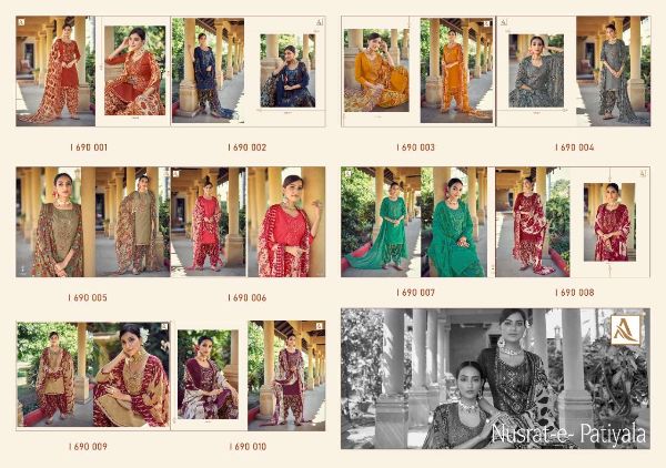 Alok Presnets  Nusrat E Patiyala Pure Jam Embroidery Punjabi Salwar Kameez Wholesale Rate In Surat