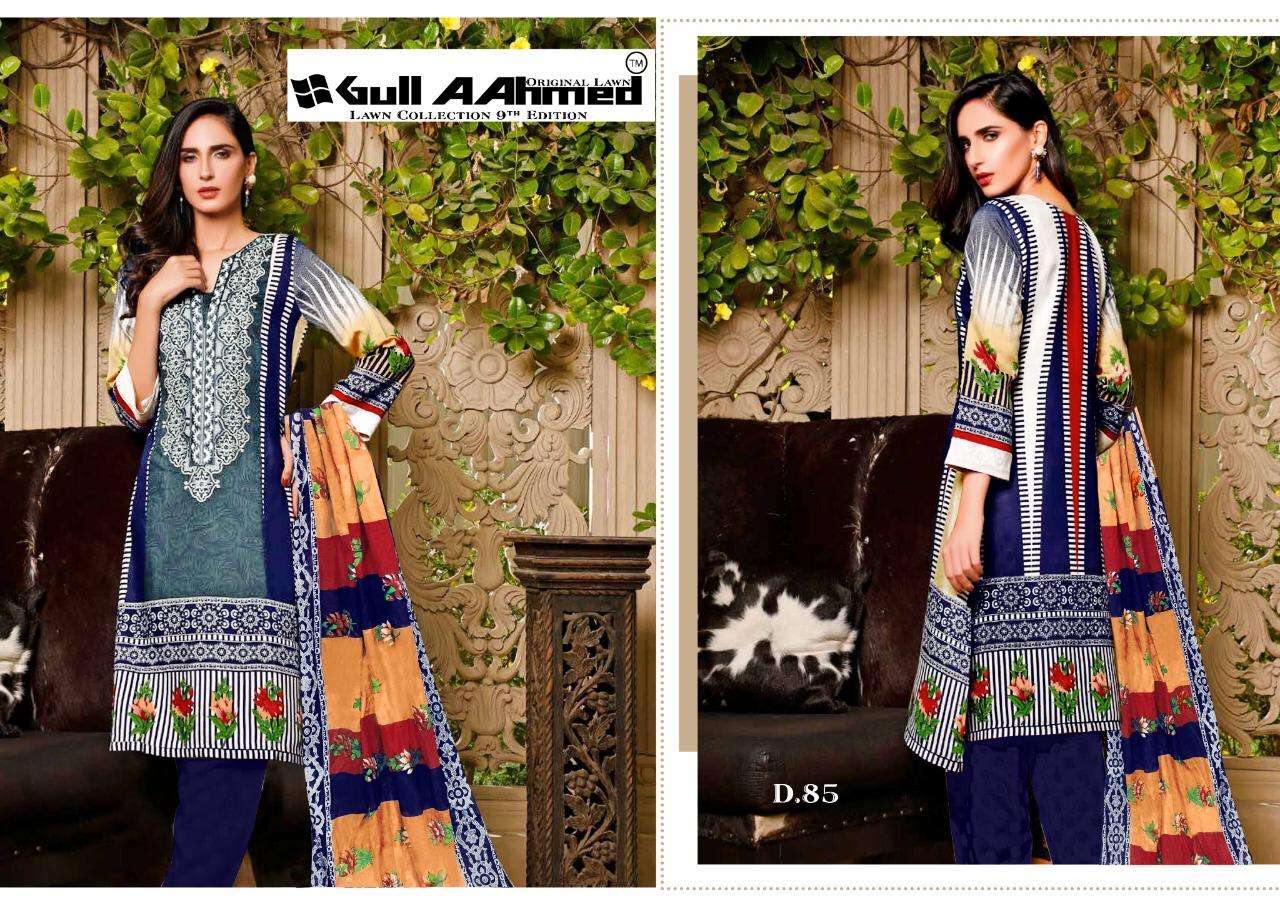Gul Ahmed Presnets Pure Lawn Collection Vol-9 Karachi Print Collection Wholesale Rate In Surat