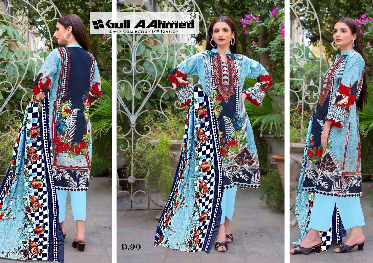 Gul Ahmed Presnets Pure Lawn Collection Vol-9 Karachi Print Collection Wholesale Rate In Surat