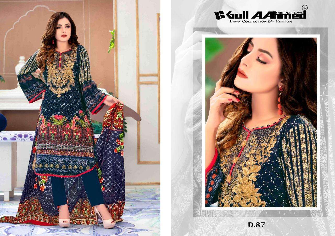 Gul Ahmed Presnets Pure Lawn Collection Vol-9 Karachi Print Collection Wholesale Rate In Surat